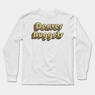 Denver Nuggets // Vintage Rainbow Typography Style // 70s Long Sleeve T-Shirt